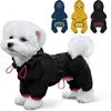 Lightweight Waterproof Dog Raincoat with Hood Rain Jacket with Leash Hole Reflective Strap for Small/Medium Dogs All Seasons