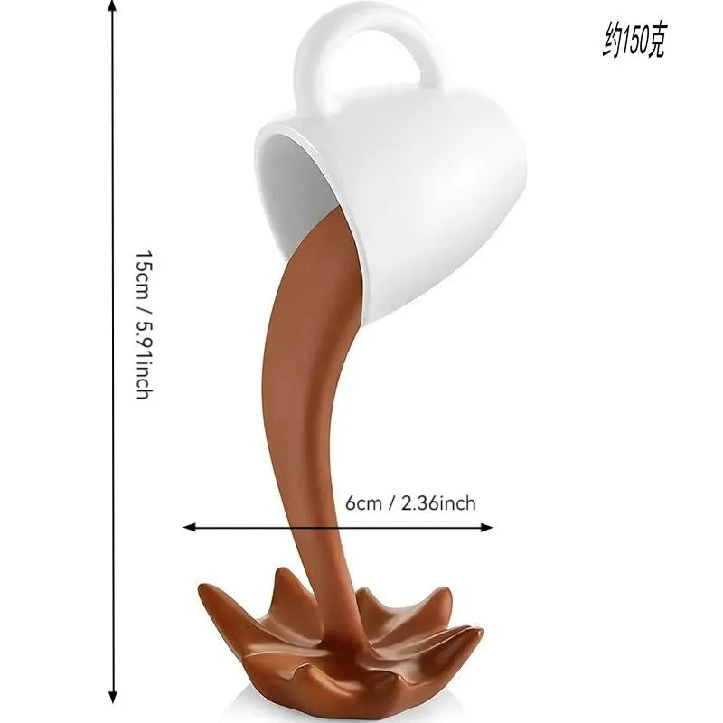 Suspended Coffee Cup 3D Hanging Creative Resin Desktop Ornament Decorative Craft Home Design
