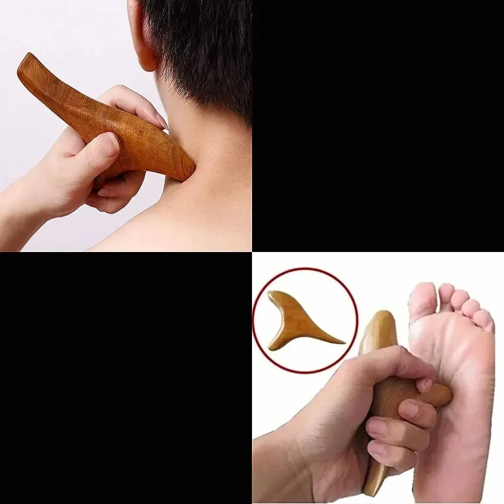 Portable Lightweight Wood Massage Tool Gua Sha for Lymphatic Facial Massage and Muscle Relief Scraping Body Tool for Relaxation