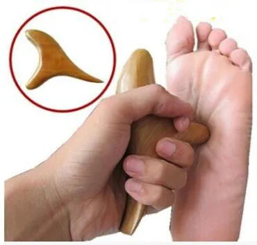 Foot massage tools wood triangle finches wooden foot sole acupuncture point massage foot massager cone fork point bar