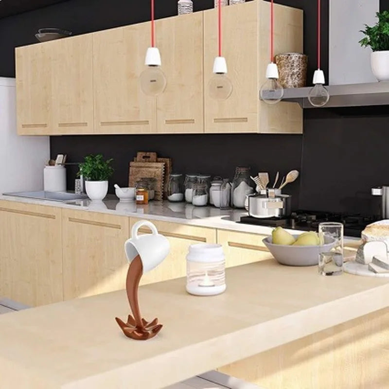 Suspended Coffee Cup 3D Hanging Creative Resin Desktop Ornament Decorative Craft Home Design