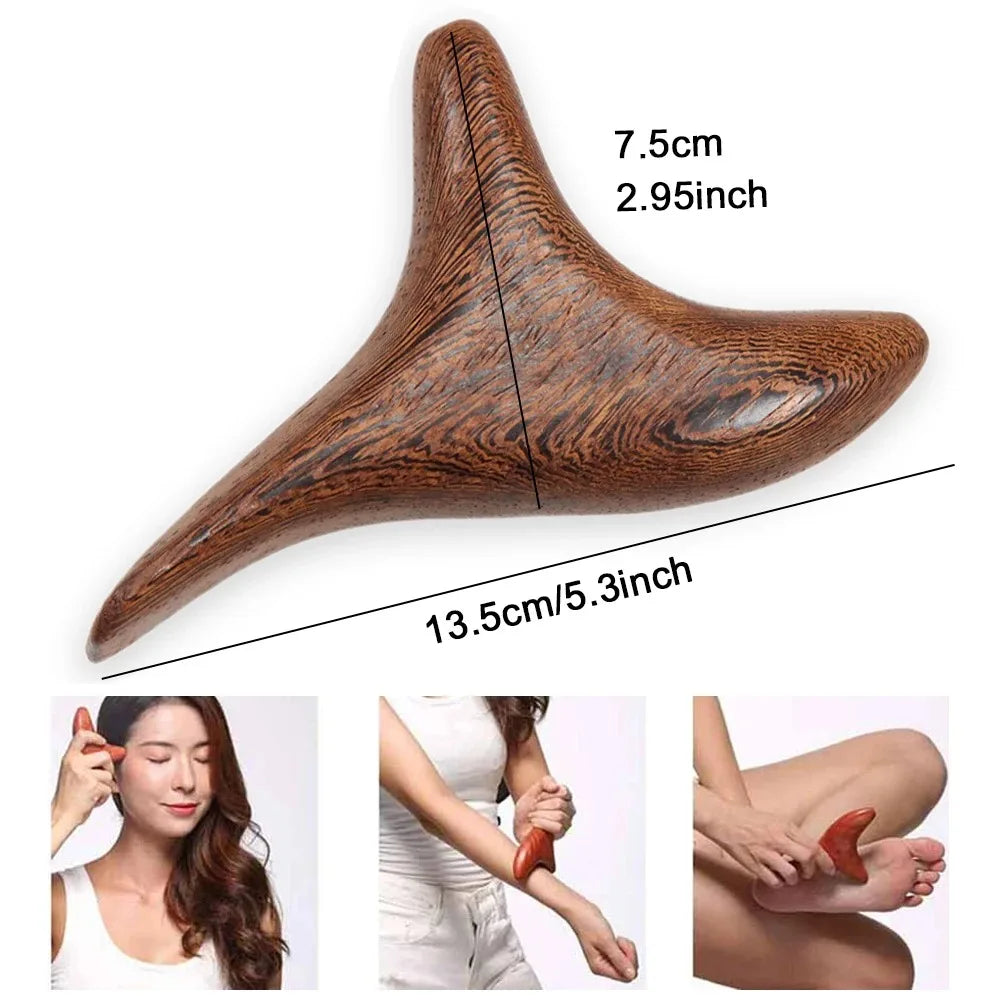Portable Lightweight Wood Massage Tool Gua Sha for Lymphatic Facial Massage and Muscle Relief Scraping Body Tool for Relaxation